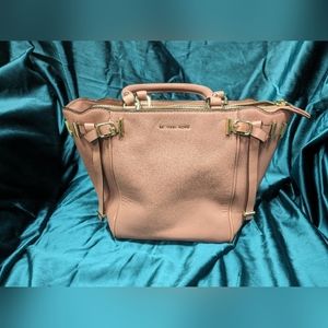 Michael Kors Pink Leather Amelia Top Zip Tote